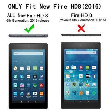 Lobwerk Tablet-Hülle Schutzhülle für Amazon Fire HD8 (6. Generation 2016) 8.0 Zoll 8, Wake & Sleep Funktion, Sturzdämpfung, Aufstellfunktion