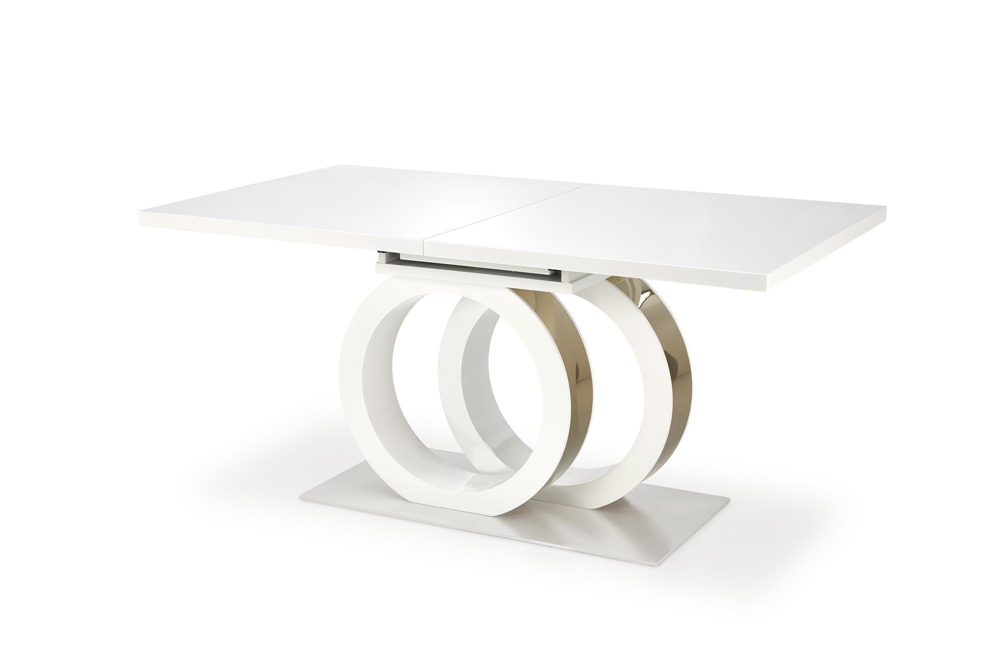 designimpex Esstisch Design HAG-777 Weiß Hochglanz - Gold ausziehbar 160 - 200 cm