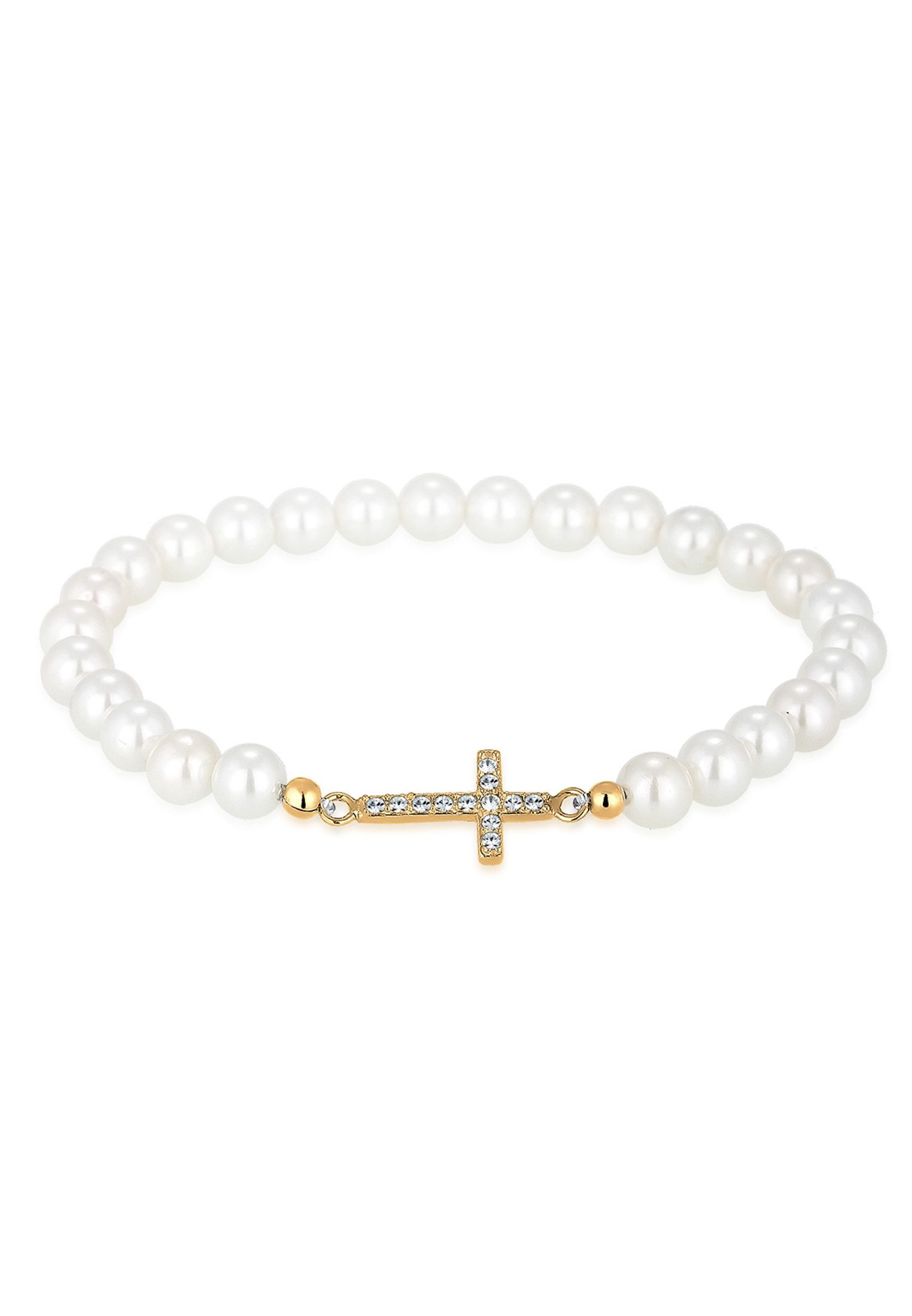 Elli Perlenarmband Perlen Kreuz Glas Kristalle günstig online kaufen