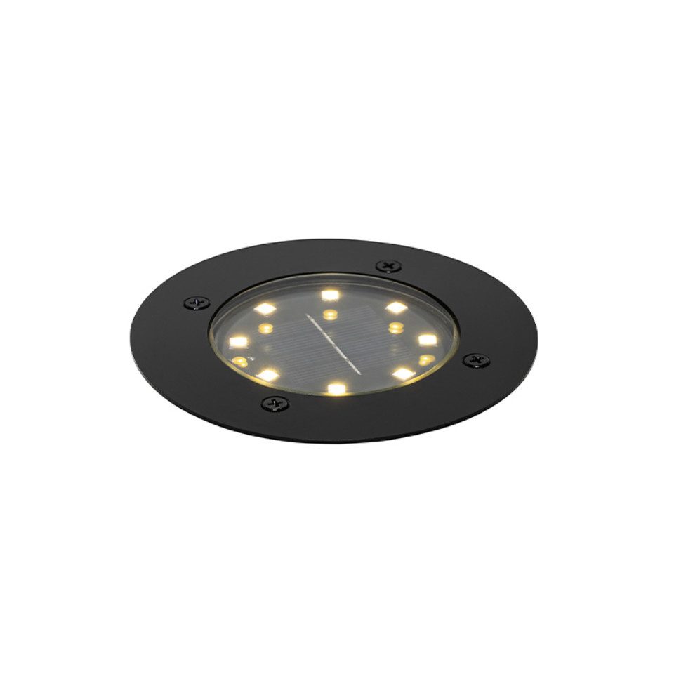 Qazqa LED Solarleuchte Terry, LED fest integriert, Extra-Warmweiß, QAZQA Solar­leuchte, integrated, Schwarz, Aluminium, Modern