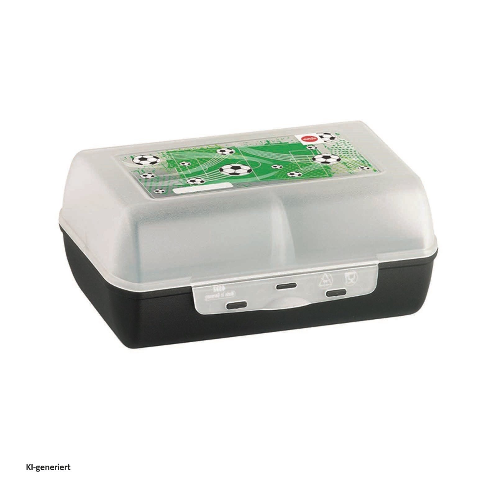 Emsa Lunchbox Brotdose Kinder, Fussballmotiv Variabolo, Kunststoff, (1-tlg., 1 Brotdose), Brotbox Lunchbox Kinderbrotkapsel