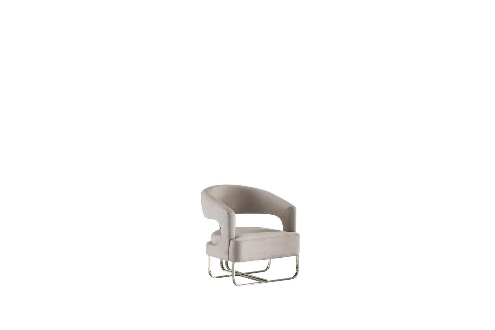 Weiß 2x Beistelltisch JVmoebel Wohnzimmer Wohnzimmer-Set Sessel Set Elegantes Möbel Beige