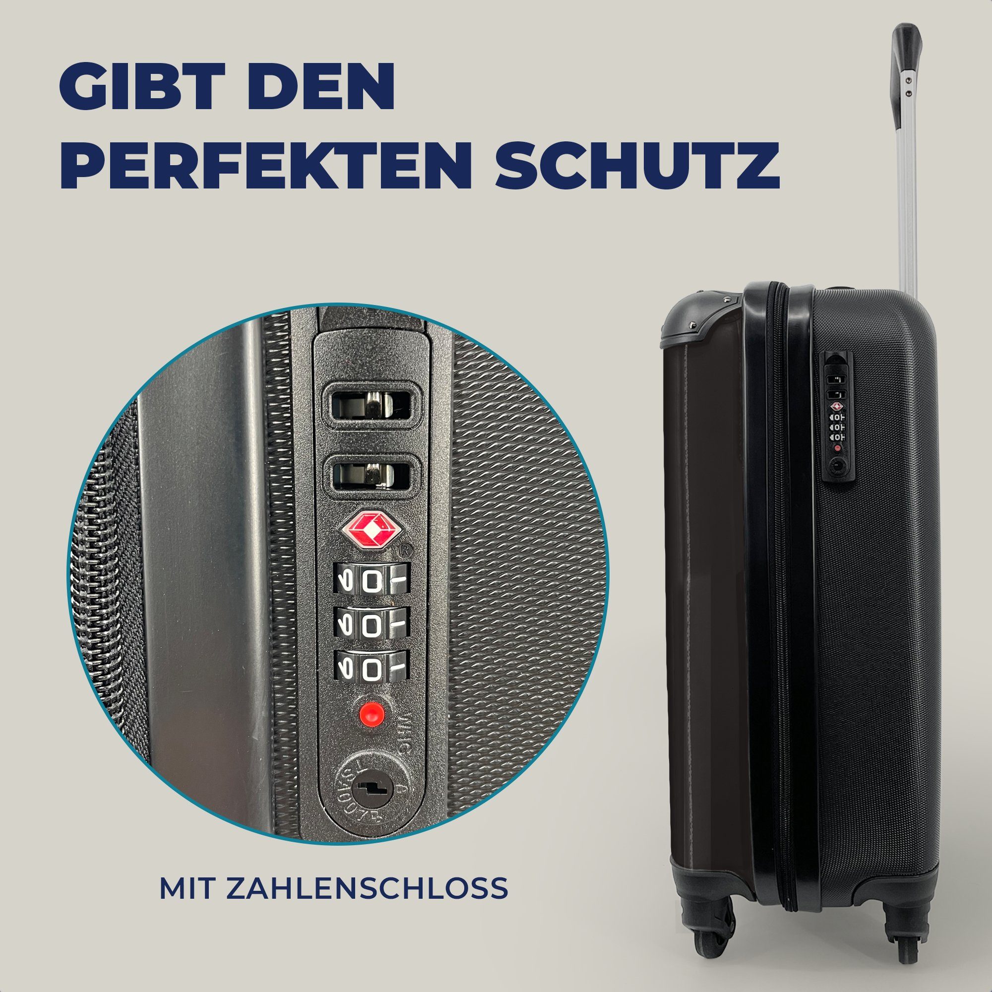 Handgepäck Jahreszeiten Handgepäckkoffer Reisekoffer Reisetasche Farben, Grau für Herbst Ferien, - 4 rollen, Rollen, - Trolley, mit - MuchoWow