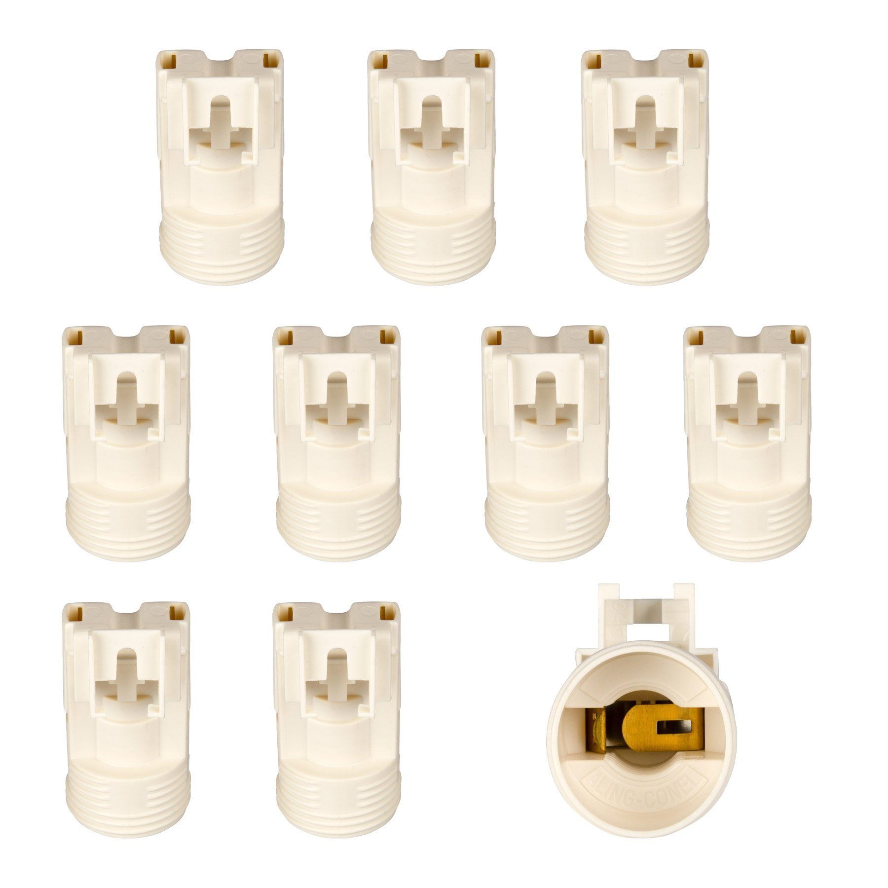 Aling Conel Lampenfassung E14 (PBT) Gewindefassung mit Halterung für M4 Schraube, (Set, 10-St)