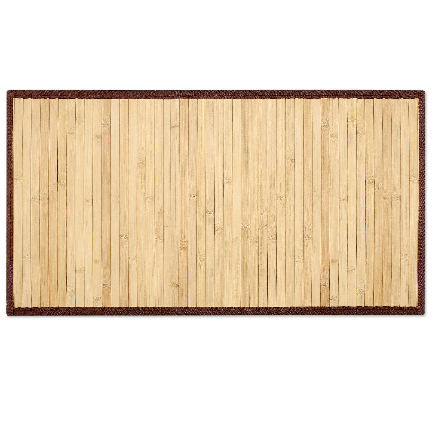 Badematte Badvorleger Bambus mit Stoffrahmen - 80x43cm