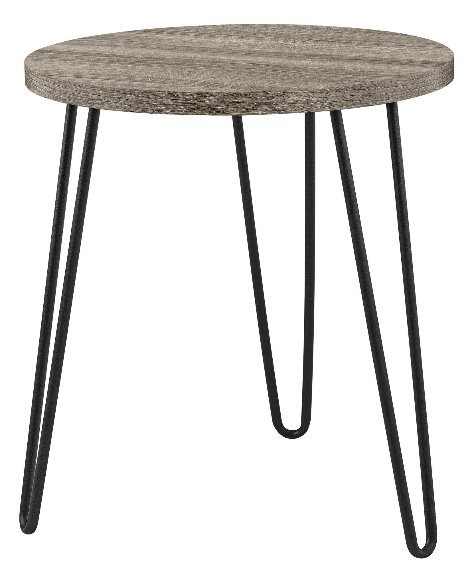 loft24 Beistelltisch Owen, runder Abstelltisch mit Haarstecknadelbeinen aus Metall, Breite 50 cm