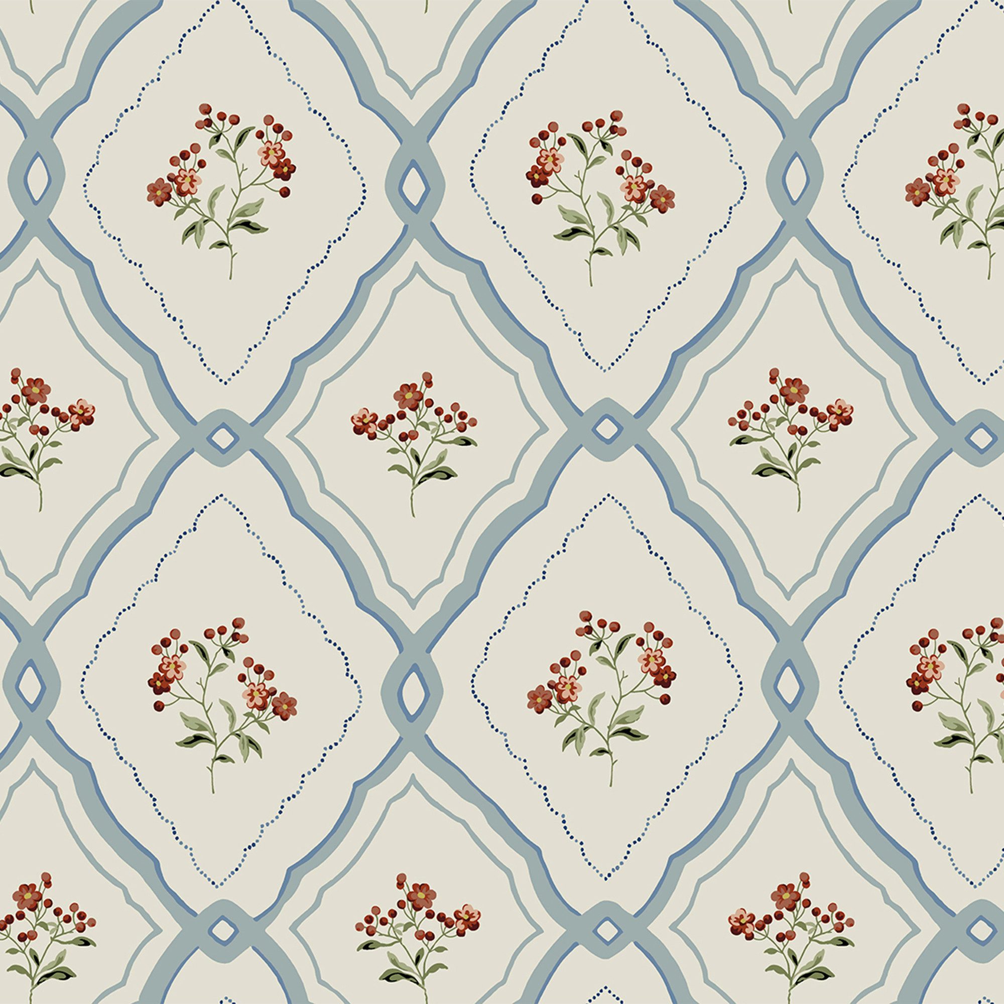 LAURA ASHLEY Vliestapete Pinford Trellis, glatt, günstig online kaufen