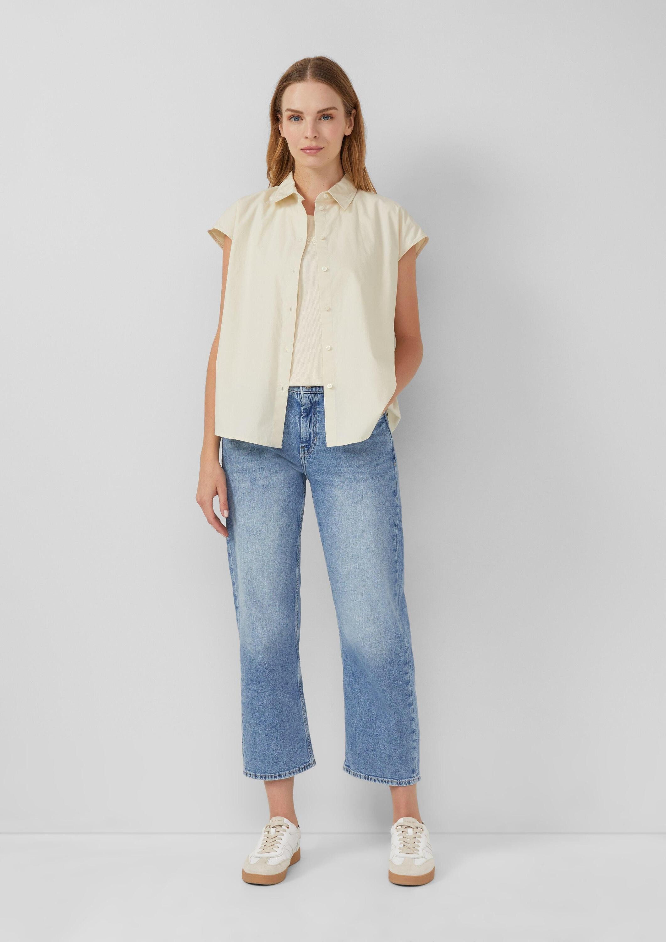 s.Oliver Blusentop Bluse Hemdbluse aus Popeline im Relaxed Fit