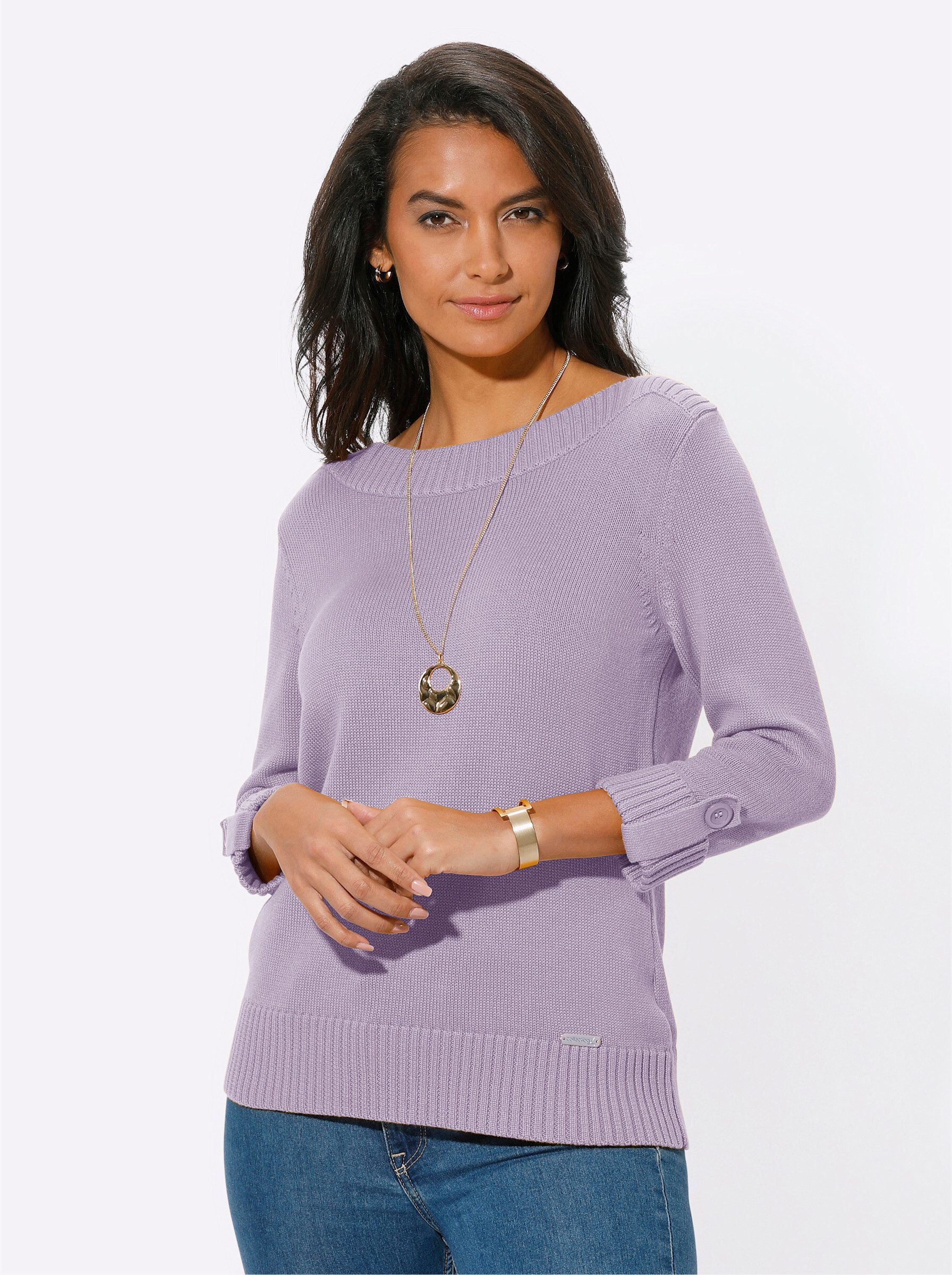 Witt Strickpullover Pullover 3/4-Arm Materialmix