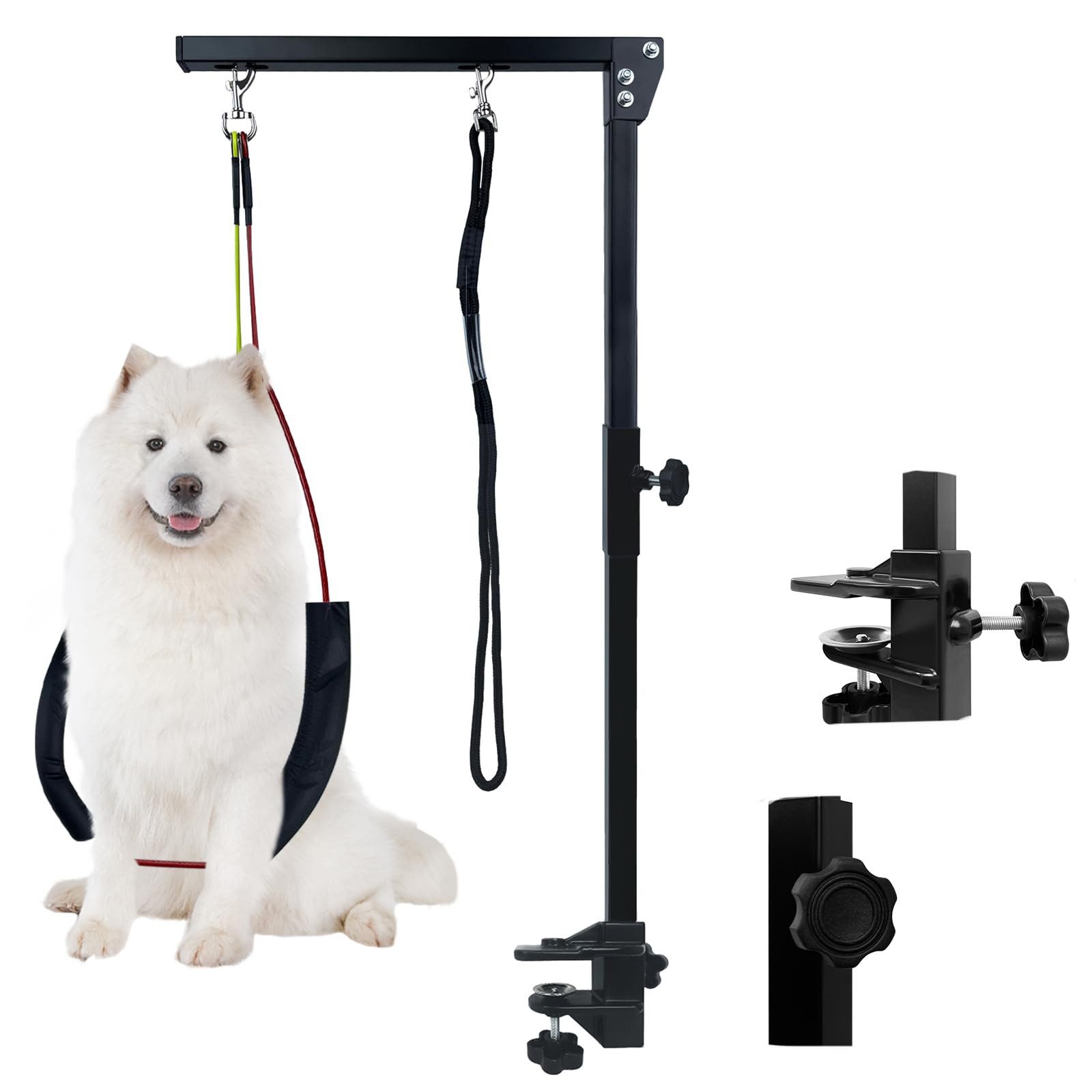 FIVMEN Abschleppseil Hundefrisiertischarm, Faltbarer Tierpflegearm, Höhenverstellbar, Haustier-Fellpflegearm mit Klemme, 89cm
