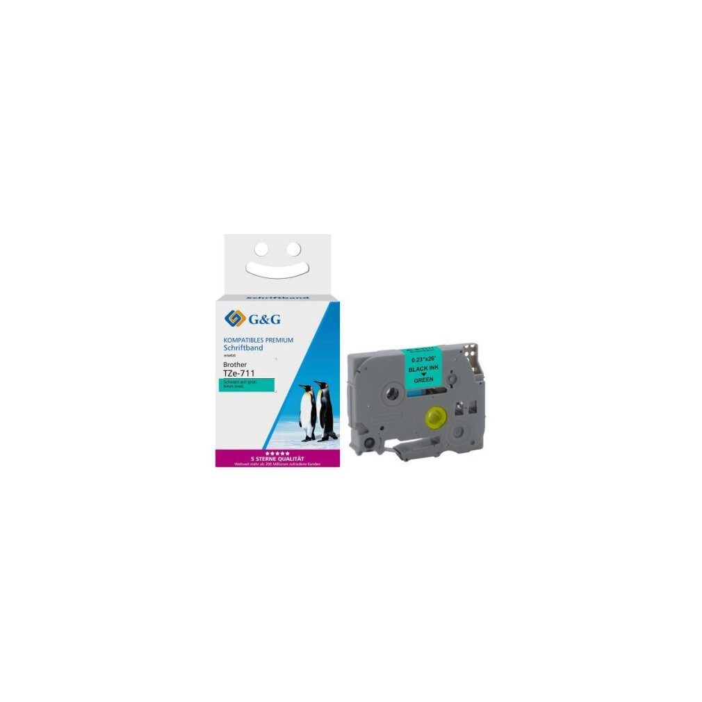 G & G Verlagsgesellschaft Druckerband G&G Schriftband kompatibel mit Brother TZe-711