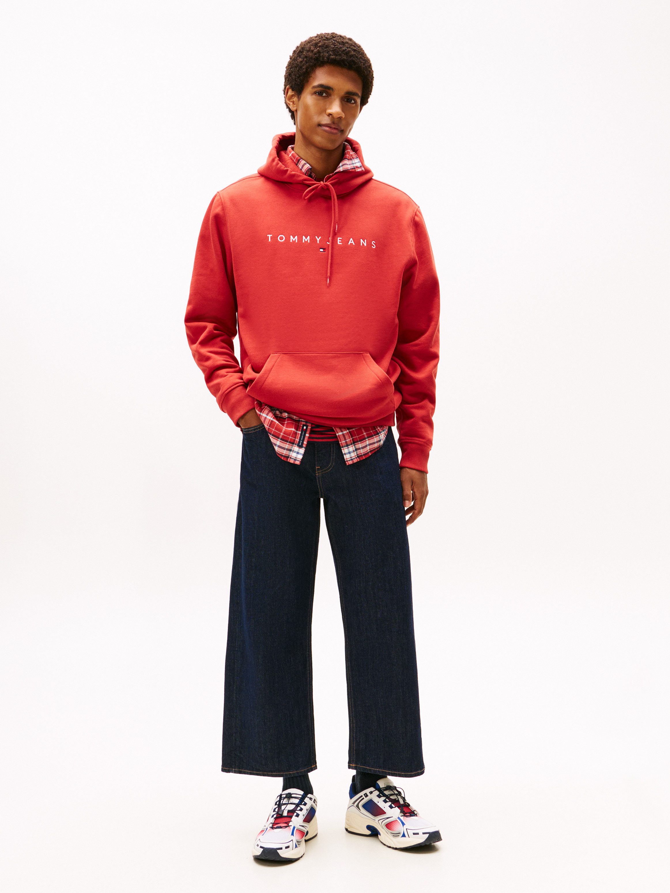 Tommy Jeans Hoodie TJM REGULAR LINEAR LOGO HOODIE EXT mit Logo-Stickerei