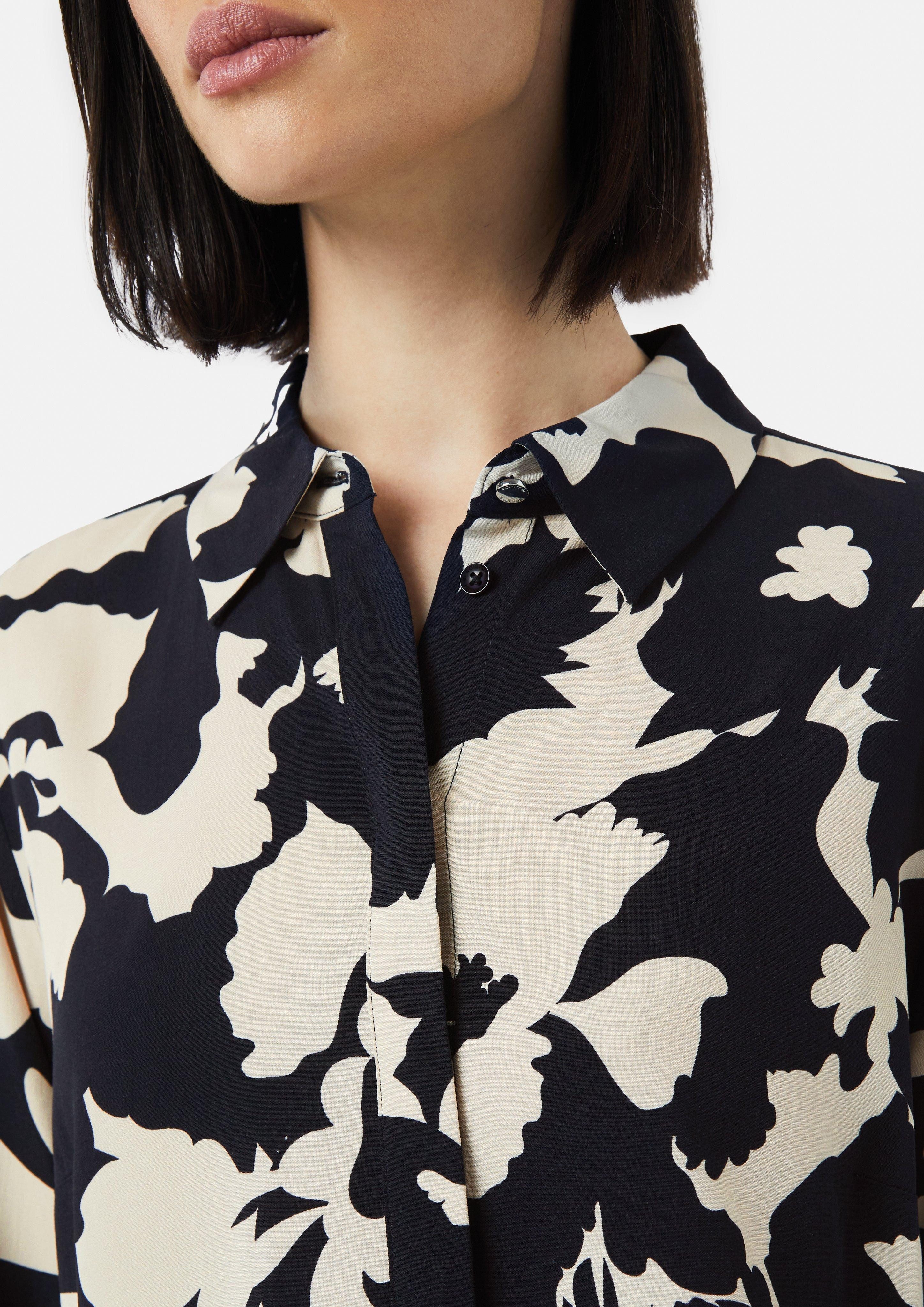 Comma 3/4-Arm-Shirt Viskosebluse mit All-over-Print und günstig online kaufen