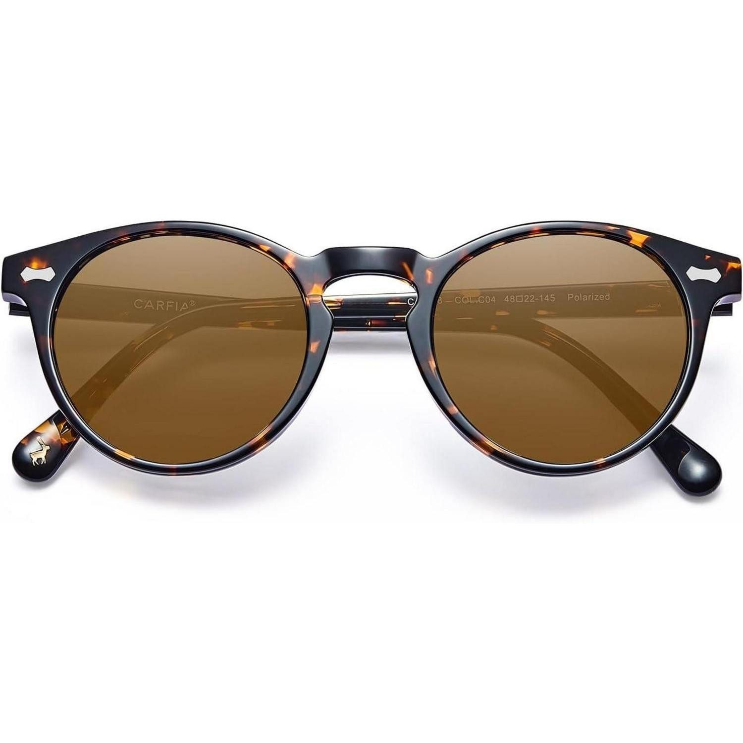 LuxusKollektion Retrosonnenbrille Polarisierte Sonnenbrille Herren Fahrenbrille Rund Schwarz mit Etui