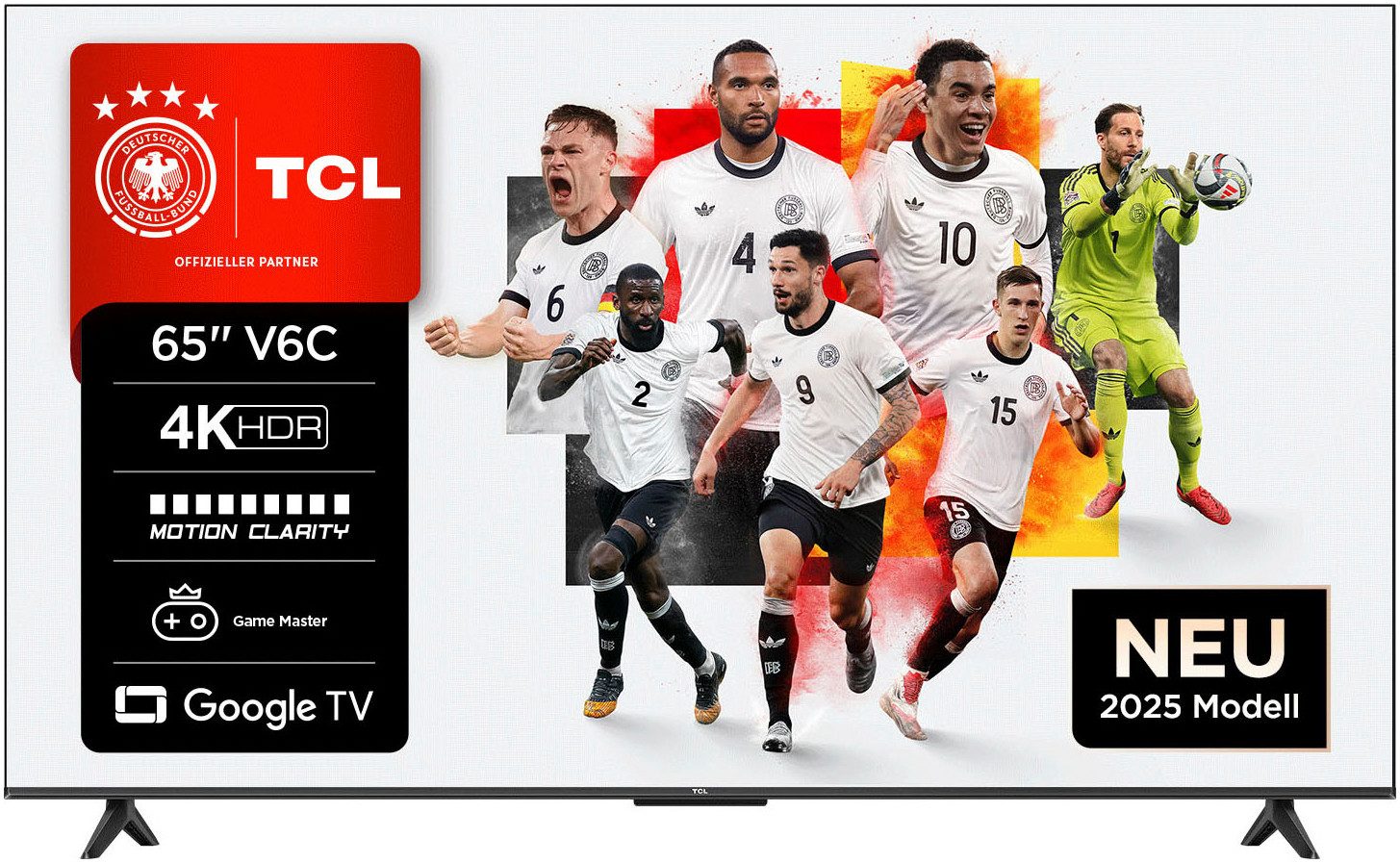 TCL 65V6CX1 LED-Fernseher (164 cm/65 Zoll, 4K Ultra HD, Smart-TV, Google TV, 4K HDR, Multi-HDR, Dolby Vision, Game Master, Smart TV, Apple TV)