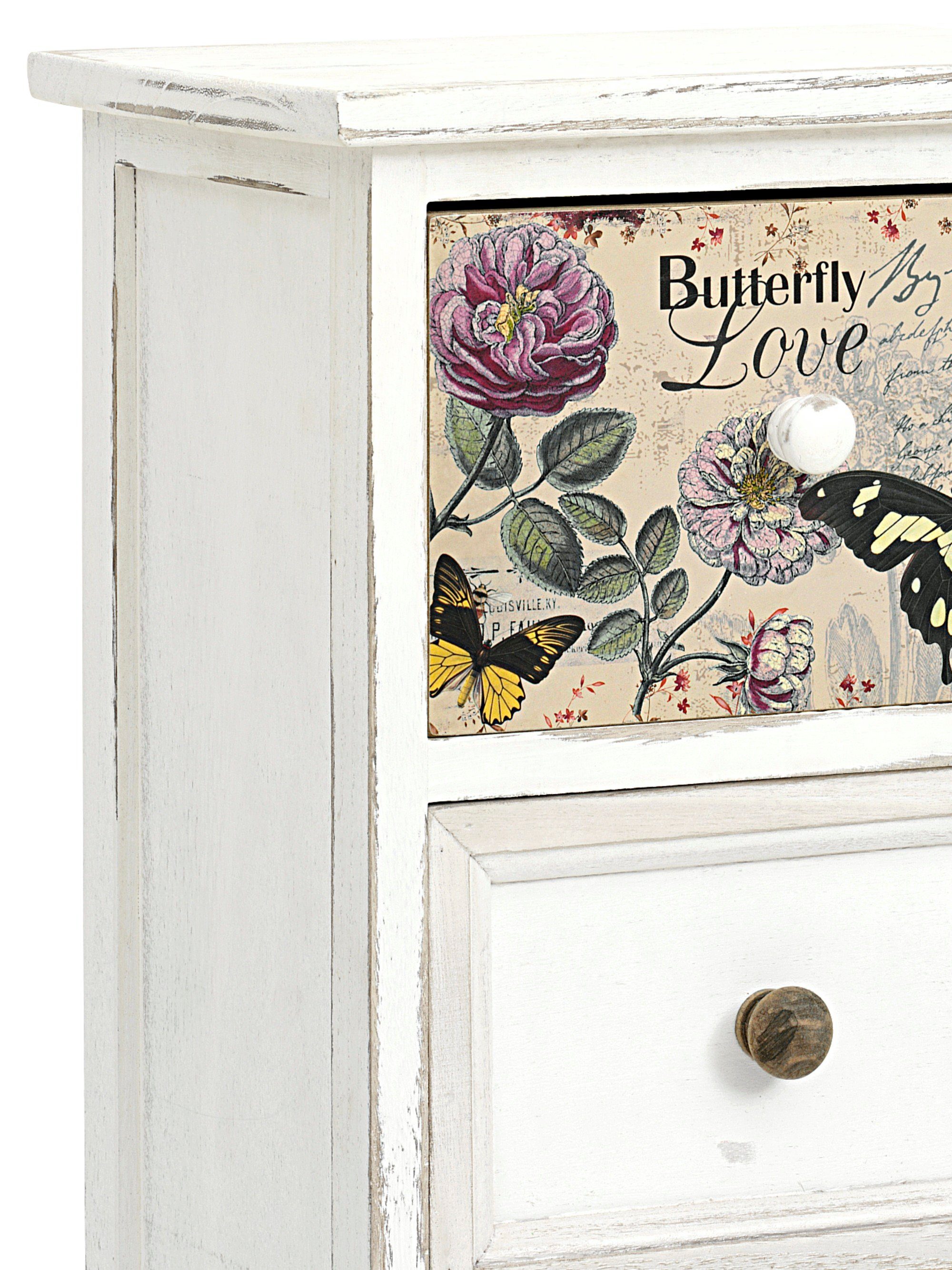 Ausschnitt von der Kommode aus dem Hause HEINE HOME - Blumenmuster im Vintage Look 