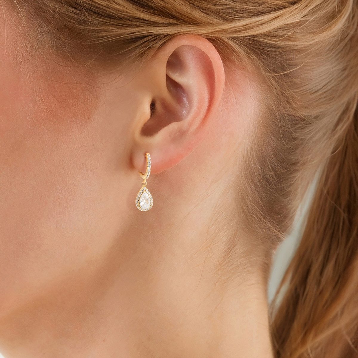 Glanzstücke München Paar Creolen gelbgold, mit Zirkonia günstig online kaufen