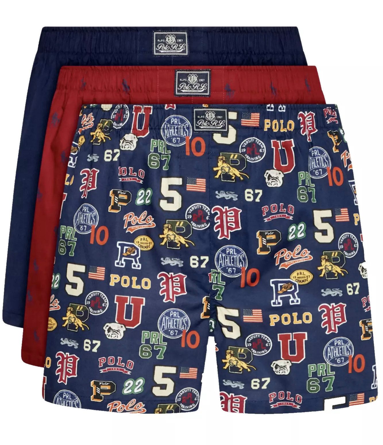 Polo Ralph Lauren Boxershorts 3-Pack Boxers Trunk Boxershorts Shorts Unterwäsche Hose stilvolles Design mit verschiedenen Prints