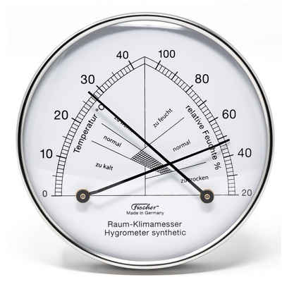 Fischer Barometer Raum-Klimamesser mit Zonen, Innen - Farbwahl Innenwetterstation
