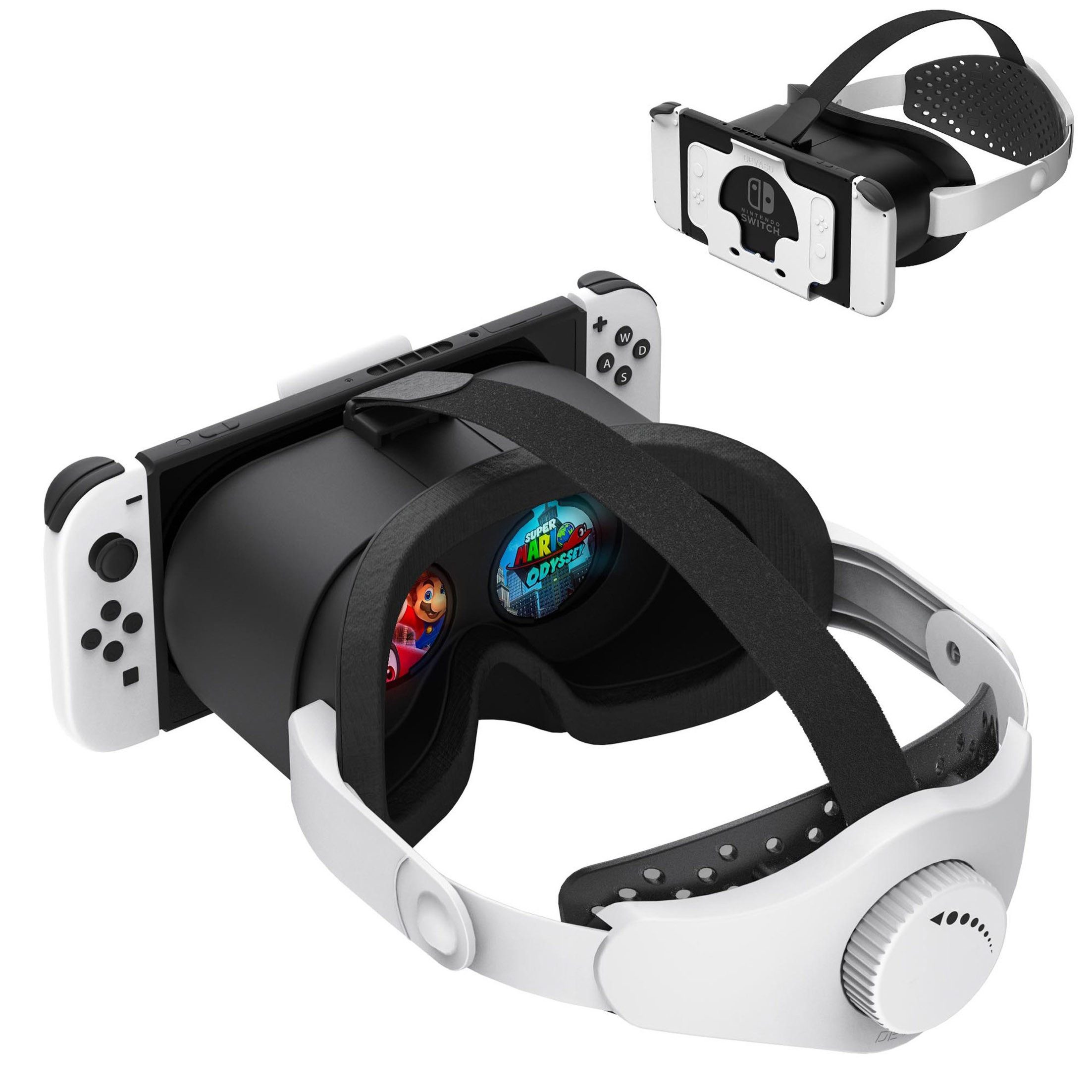 KINSI VR Kopfgurt Zubehör für Switch OLED, verstellbar, 3D Hochauflösung Virtual-Reality-Helm (Verstellbare Gläser, verstellbares Kopfband)
