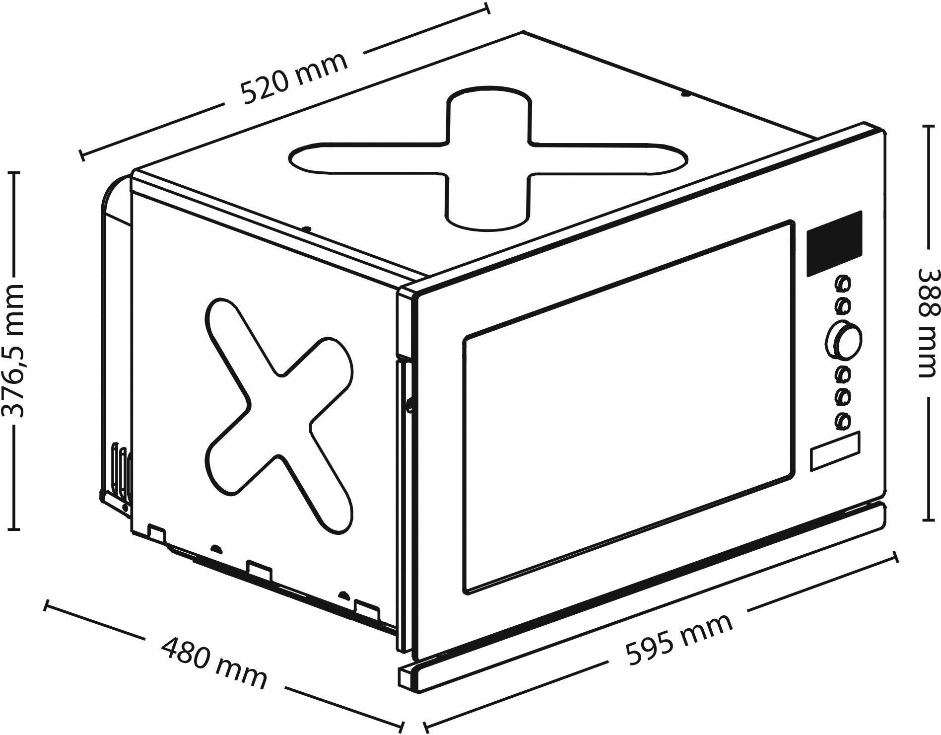 Caso Einbau-Mikrowelle EMCG32, Mikrowelle, Grill und Heißluft, 32 l