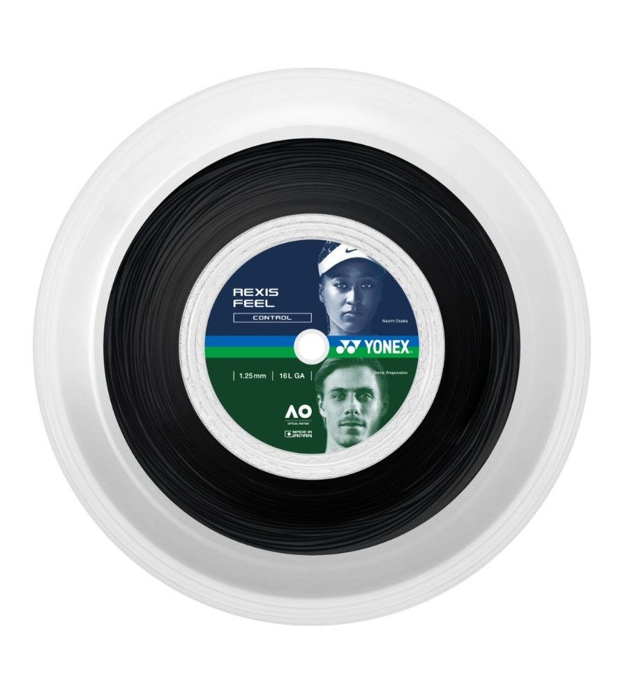 Tennissaite Rexis (Kontrolle+Touch) schwarz 200m Rolle