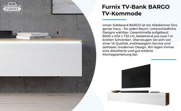 Furnix TV-Board BARGO Lowboard Fernsehschrank ohne LED, B200 x H34 x T32 cm, 2x100cm
