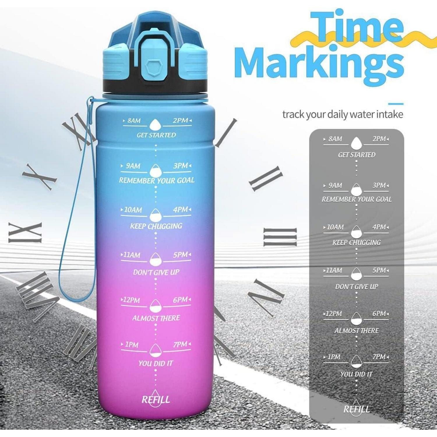 LuxusKollektion Trinkflasche Sport Trinkflasche 2l Auslaufsicher BPA-frei Tritan Kinder Motivierend