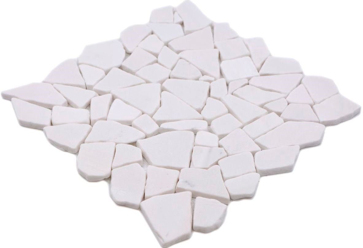 Mosaikfliesen Mosani Bruch Mosaikfliesen Matten Marmormosaik matt weiß 10 /