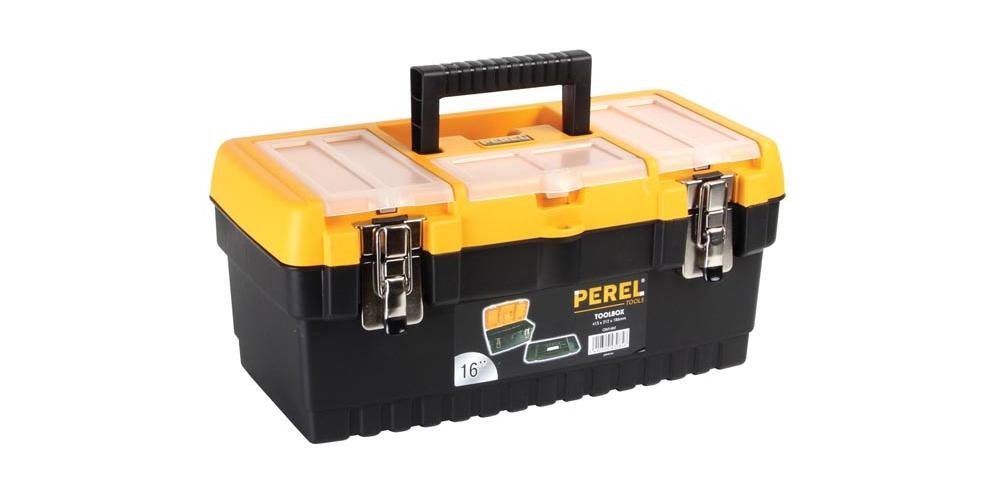 PEREL Werkzeugbox Werkzeugkasten mit Metallverschlüssen - 413 x 212 x 186 mm - 16,2 L