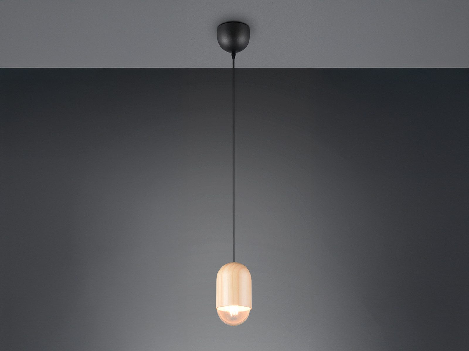 Reality Leuchten LED Pendelleuchte, Dimmfunktion, LED wechselbar, warmweiß, klein-e Holz-lampe einflammig skandinavisch hängend Esstisch, Ø 10cm