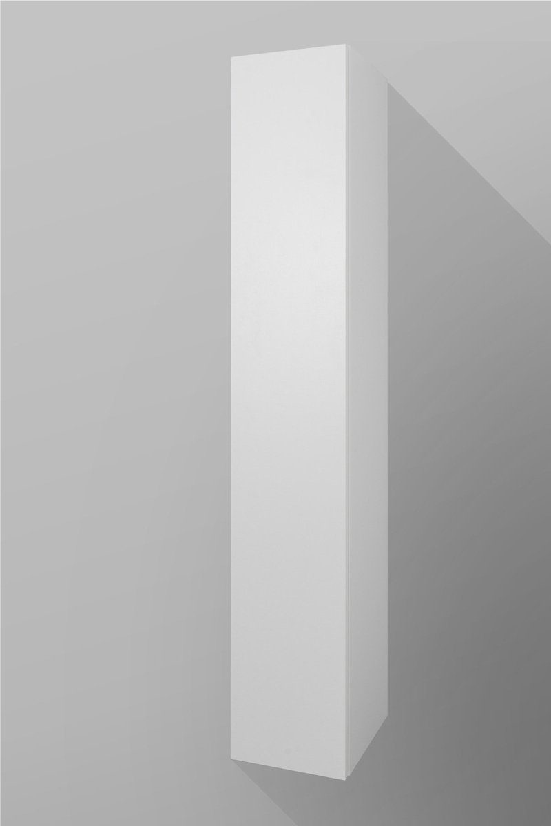 badselekt Hochschrank Badezimmerschrank mit Winkelgriff wandhängend 180 cm hoch 40 cm breit mit 1 Tür und 5 Einlegeböden Graphitgrau (Matt)
