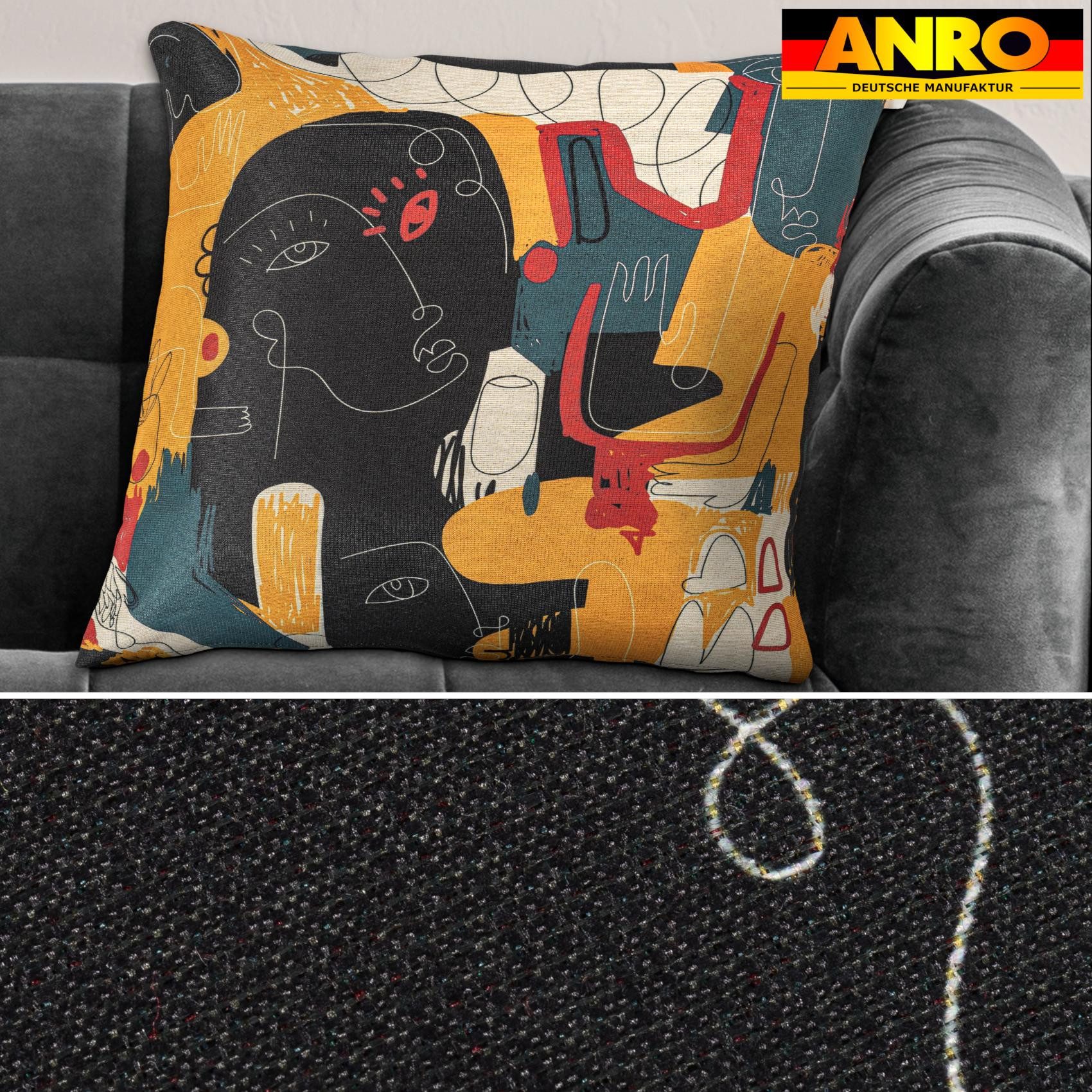 Kisska Dekokissen Kissenhülle mit oder ohne Füllung Designer Kissenbezug Zierkissen, Kissenhülle in 40x40cm Art ohne Füllung aus Gobelin PopArt