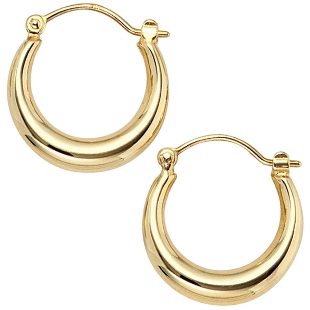 Paar Creolen 15,3mm Creolen gewölbt 333 Gelbgold