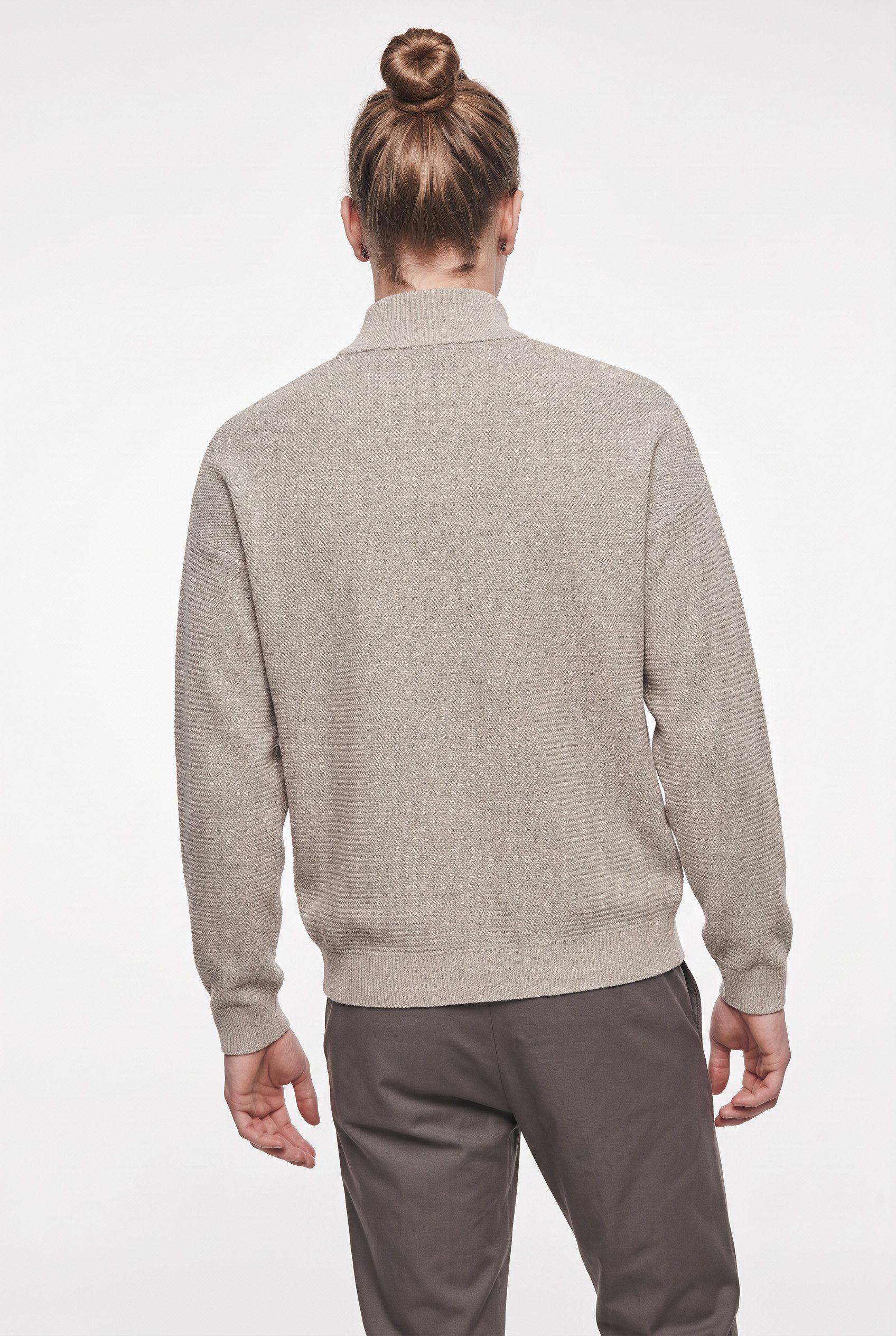 ONLY & SONS Troyer ONSCARTER REG JAQUARD 1/2 ZIP OTL Viskosemischung, regular fit – Bild 2 von 5