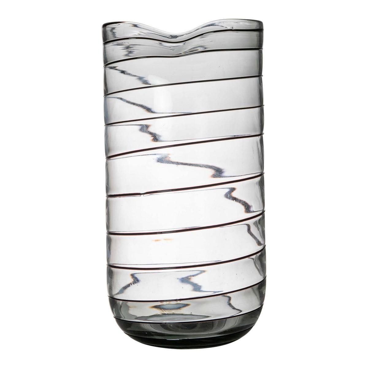 INNA-Glas Dekovase Dekovase GYRAS, mit Streifen, schwarz-klar, 40cm, Ø20,5cm