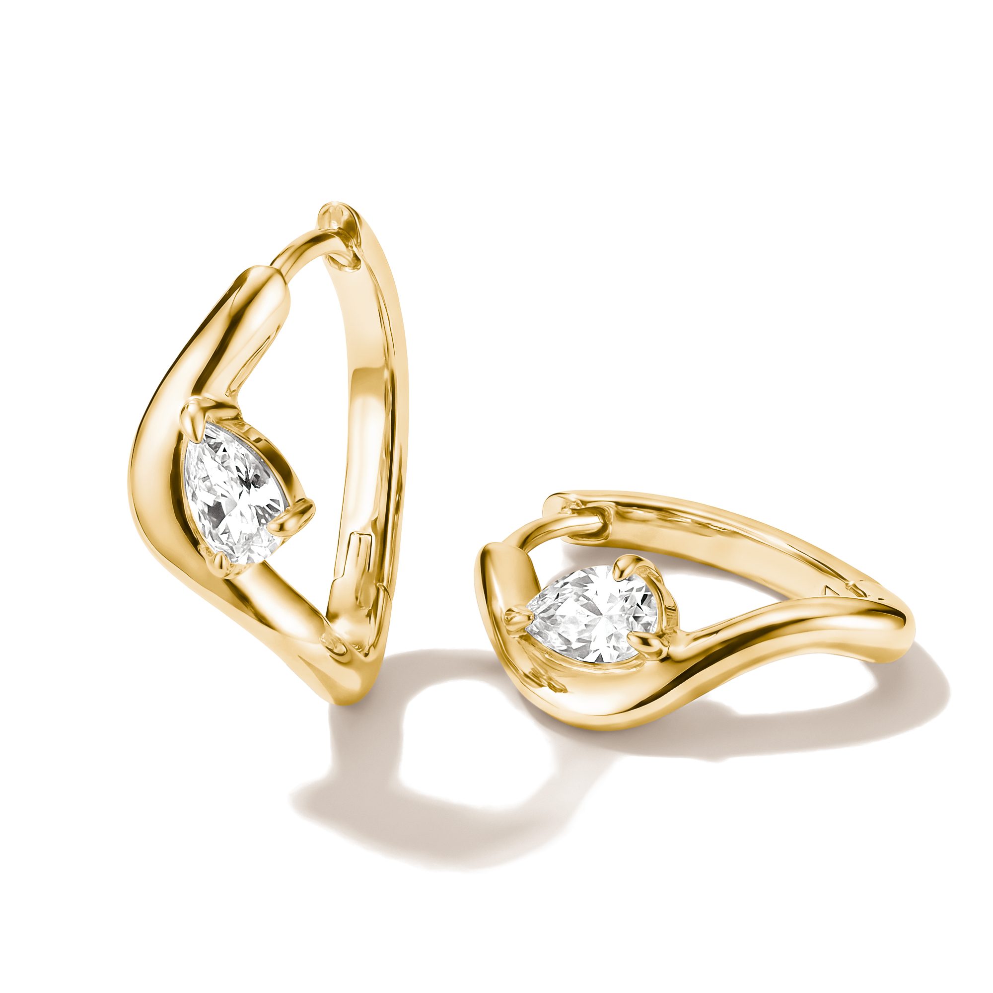THOMAS SABO Paar Creolen Fluid Elegance Creolen mit Zirkoniastein gelbgoldfarben, mit Zirkonia (synth)