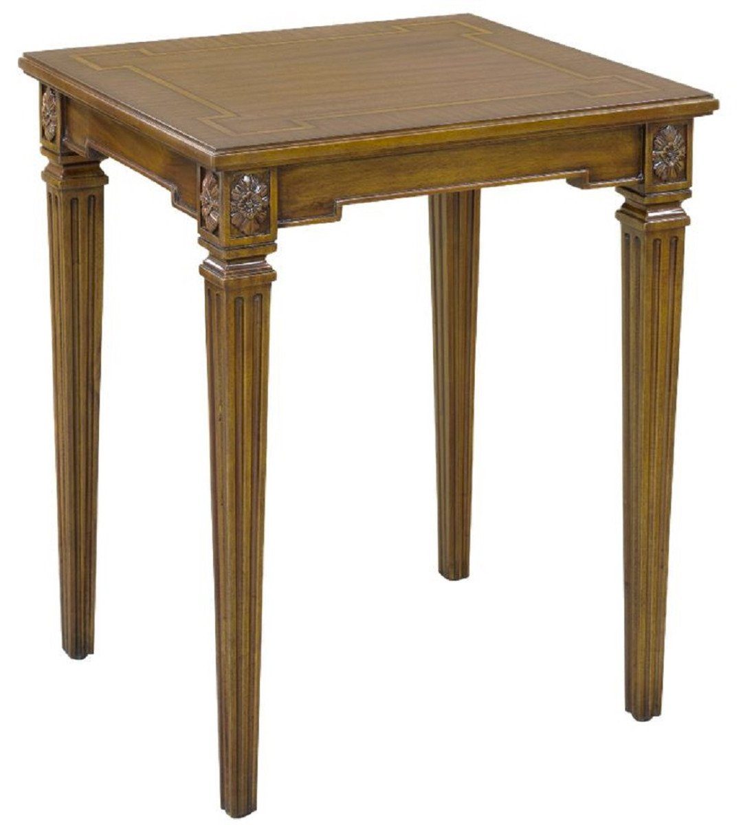 Casa Padrino Beistelltisch Luxus Barock Beistelltisch Braun 48 x 44 x H. 62 cm - Edler Mahagoni Tisch im Barockstil - Barock Mahagoni Möbel