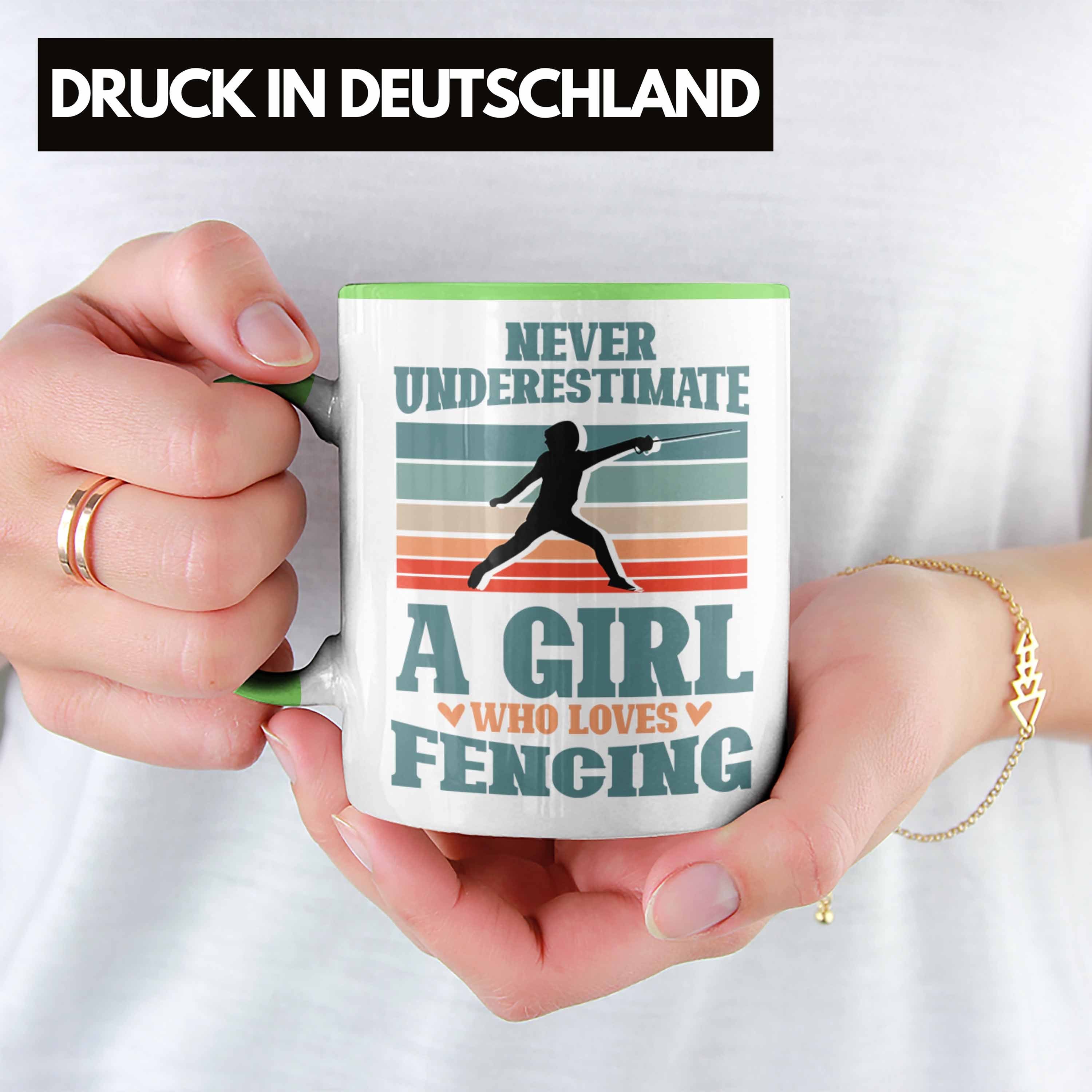 Lustige und für Fechten-Tasse Geschenk Grün Tasse Mädchen Frauen für Fechterinnen Trendation