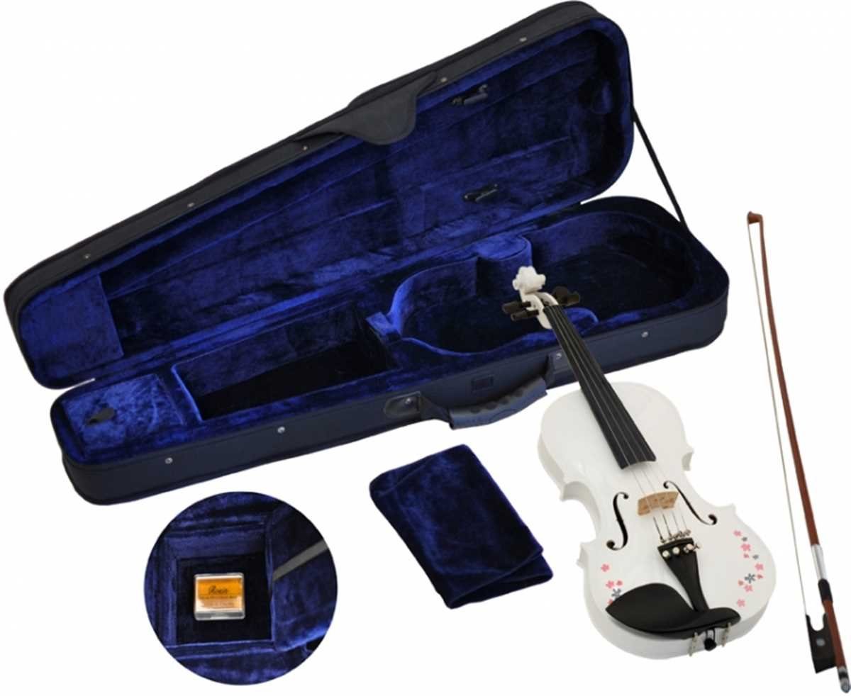 Steinbach Violine 1/4 Geige im SET weiß mit Blumendekor handgearbeitet, Ja
