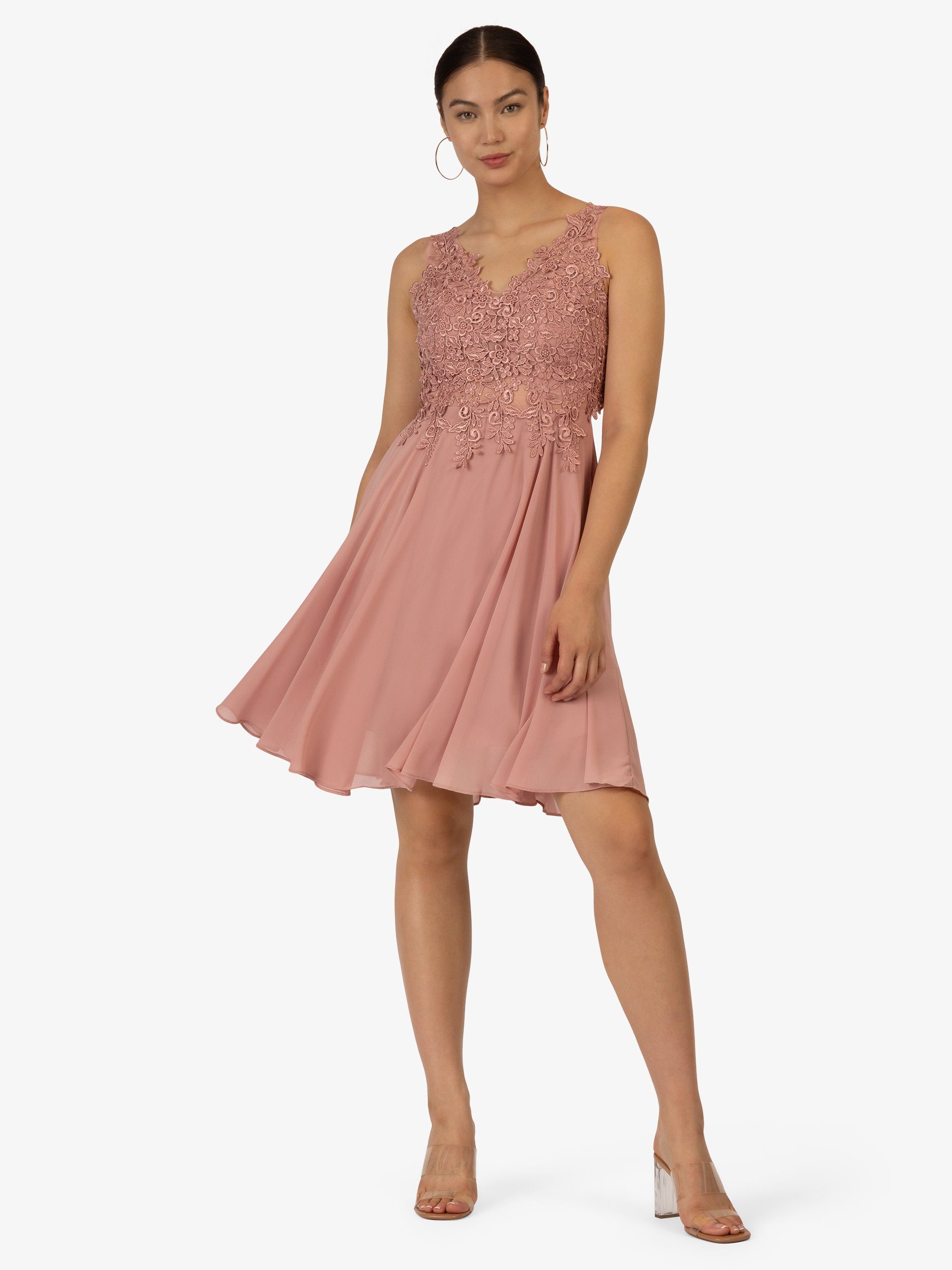 Kraimod Cocktailkleid aus Chiffon, Mesh und Spitze