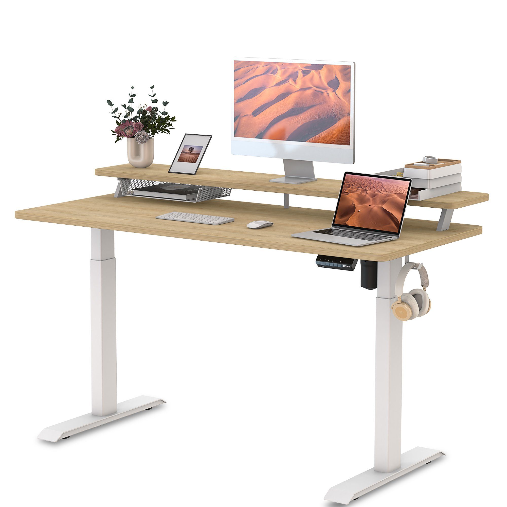 Fenge Schreibtisch Sitz Steh Stehpult Elektrisch (mit USB Ladung)