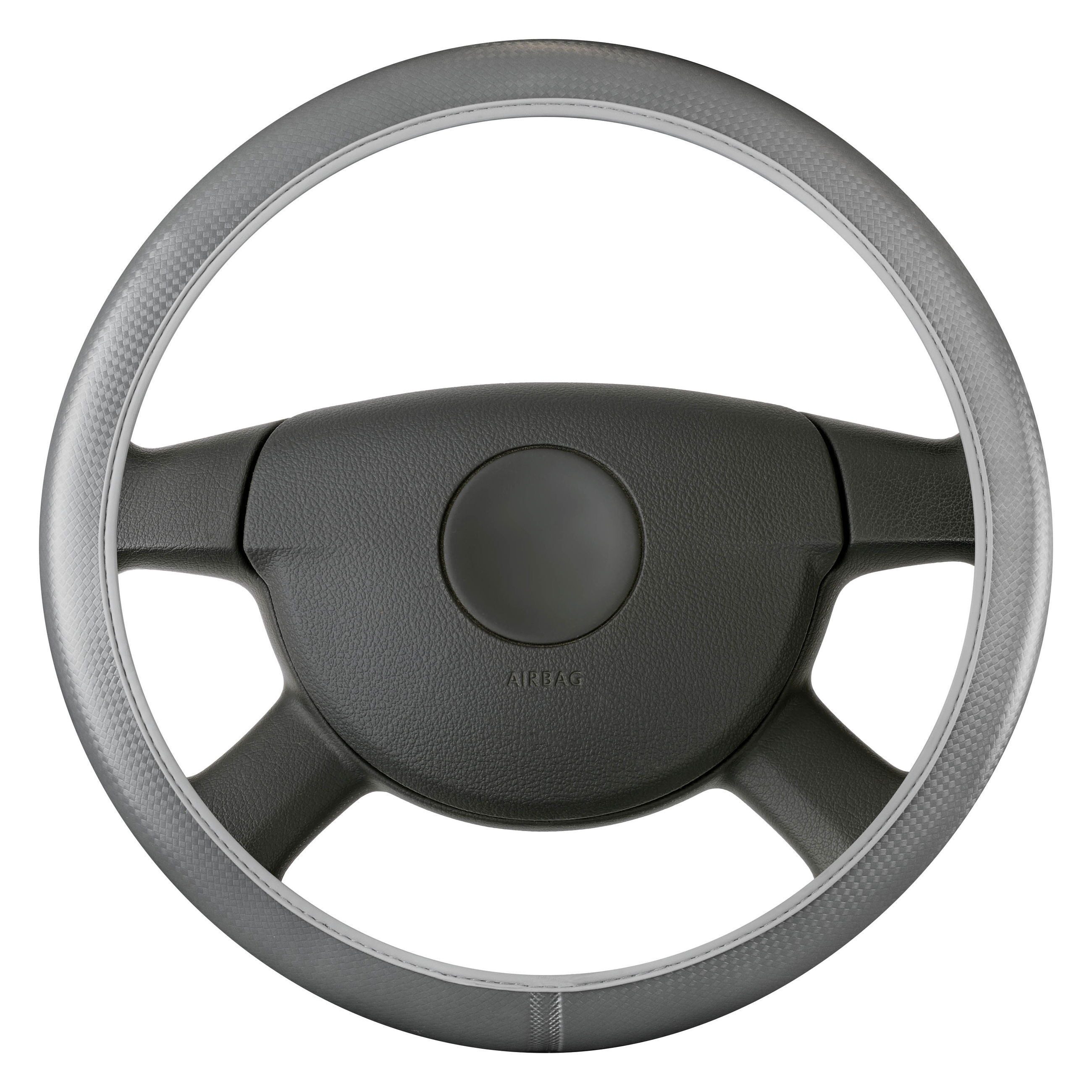 WALSER Lenkradbezug Lenkradhülle Soft Grip Carbon - 38 cm grau, (1-tlg)