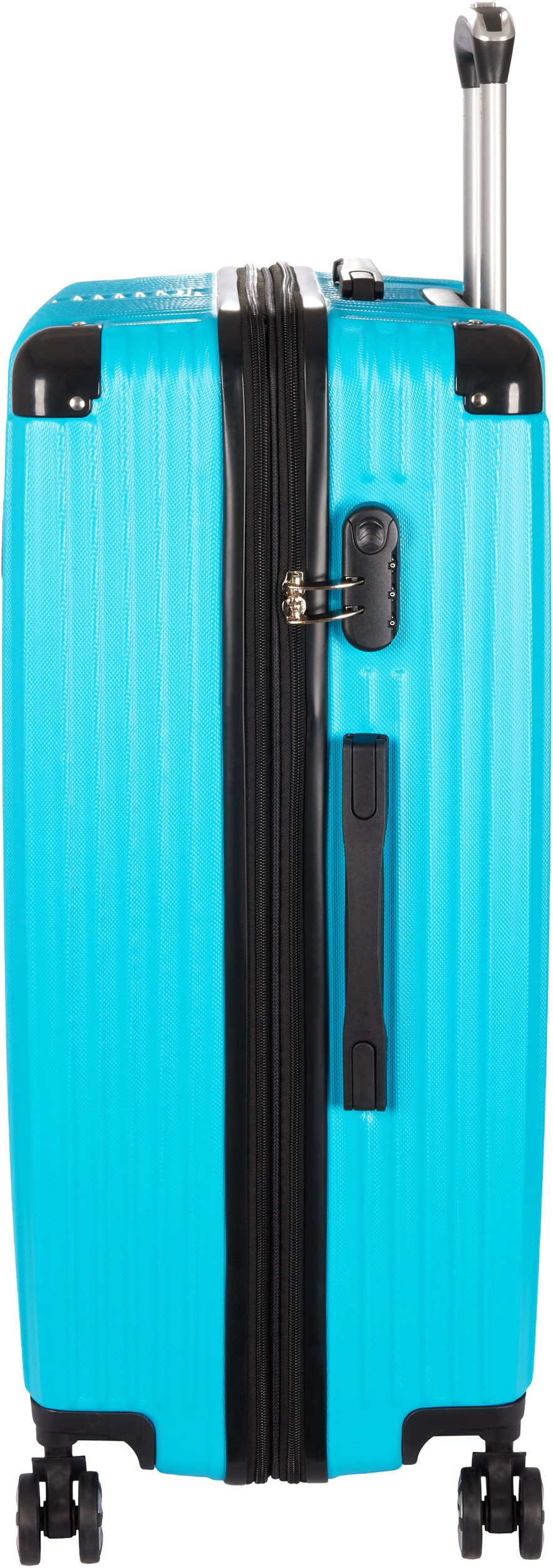BRUBAKER Koffer London - Hartschalen Reisekoffer mit Zahlenschloss, 4 Rollen, Rollkoffer 49 x 76,5 x 29,5 cm - Hartschalenkoffer Trolley, Größe XL