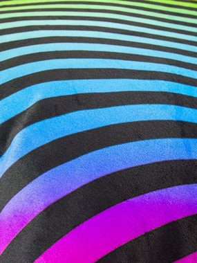 PSYWORK Dekokissen PSYWORK Schwarzlicht Kissen Neon "Neon Waves", 40x40cm, UV-aktiv, leuchtet unter Schwarzlicht