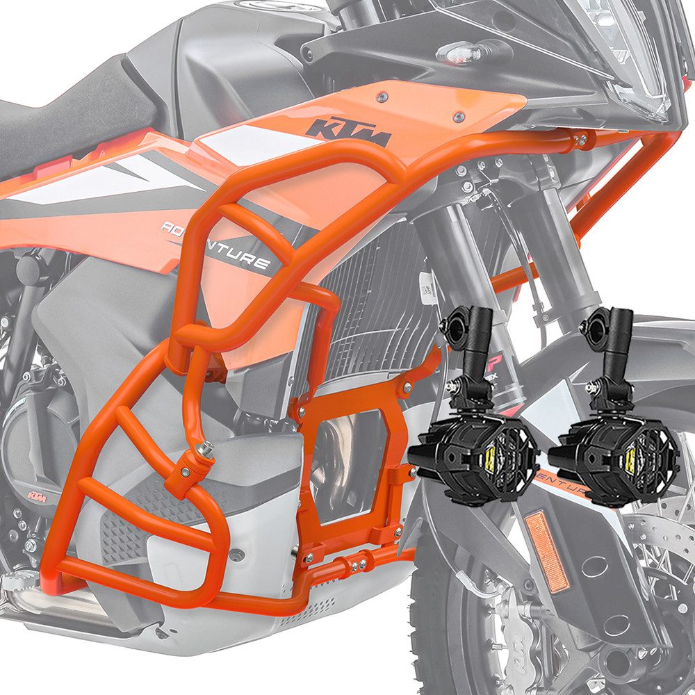 Motoguard Motor-Schutzhülle Set Sturzbügel + Zusatzscheinwerfer für KTM 790 / 890 Adventure 23-25