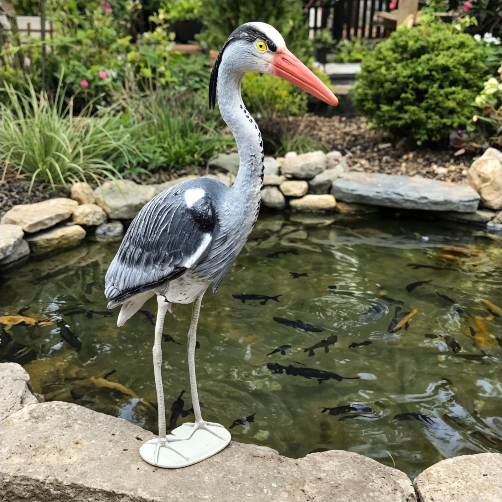 Gravidus Teichfigur Fischreiher-Attrappe: Wetterfeste Dekofigur und Reihers günstig online kaufen