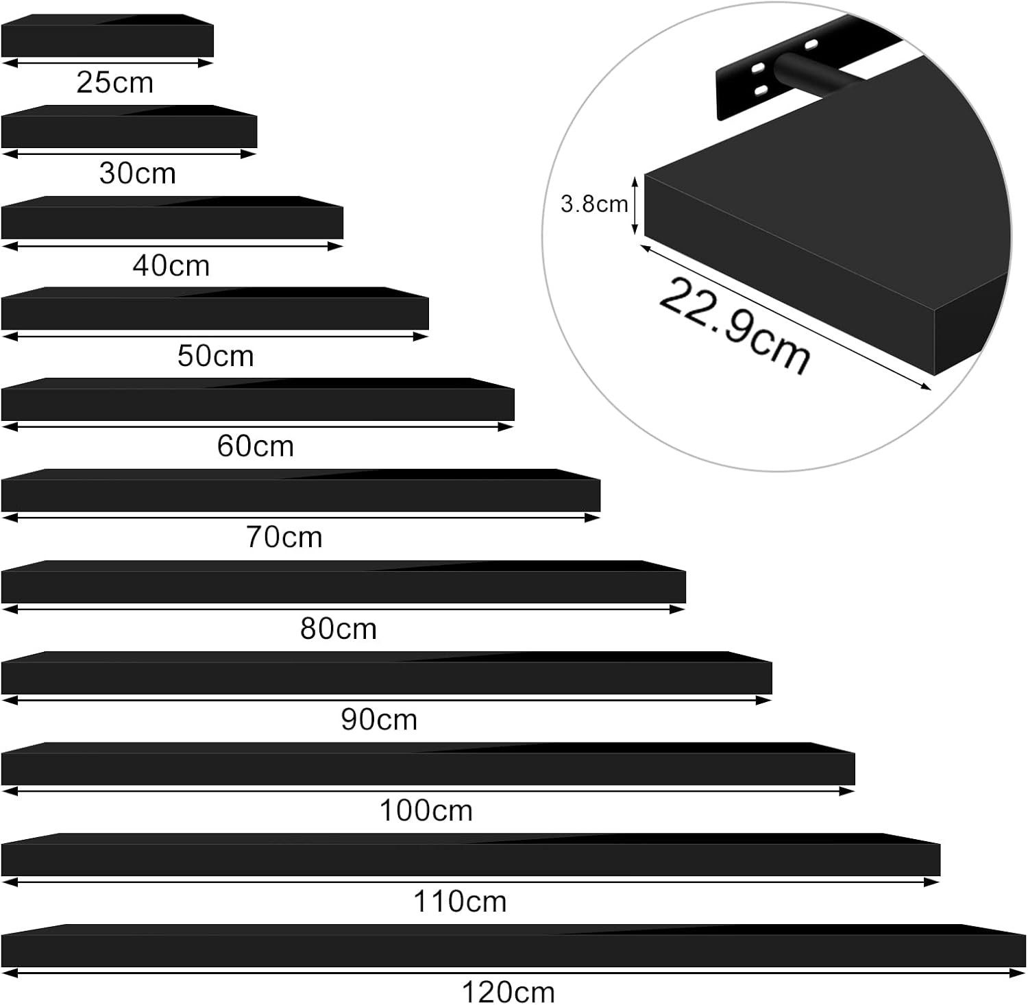 Woltu Wandregal, 1-tlg., hochglänzend Wandboard Schweberegal CD DVD Regal