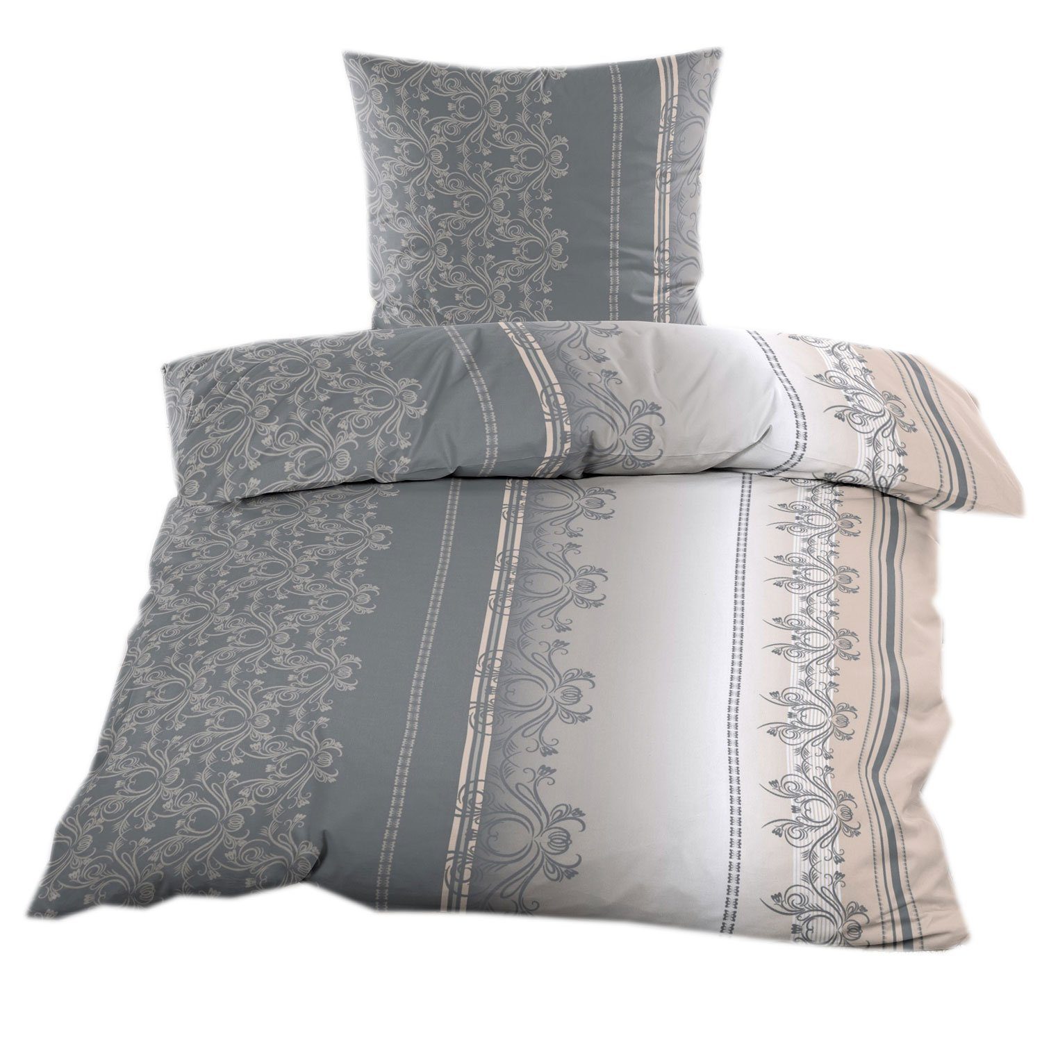 Casa Colori Bettwäsche Biber 2 tlg.135x200 cm mit Reißverschluss 100% Baumw günstig online kaufen