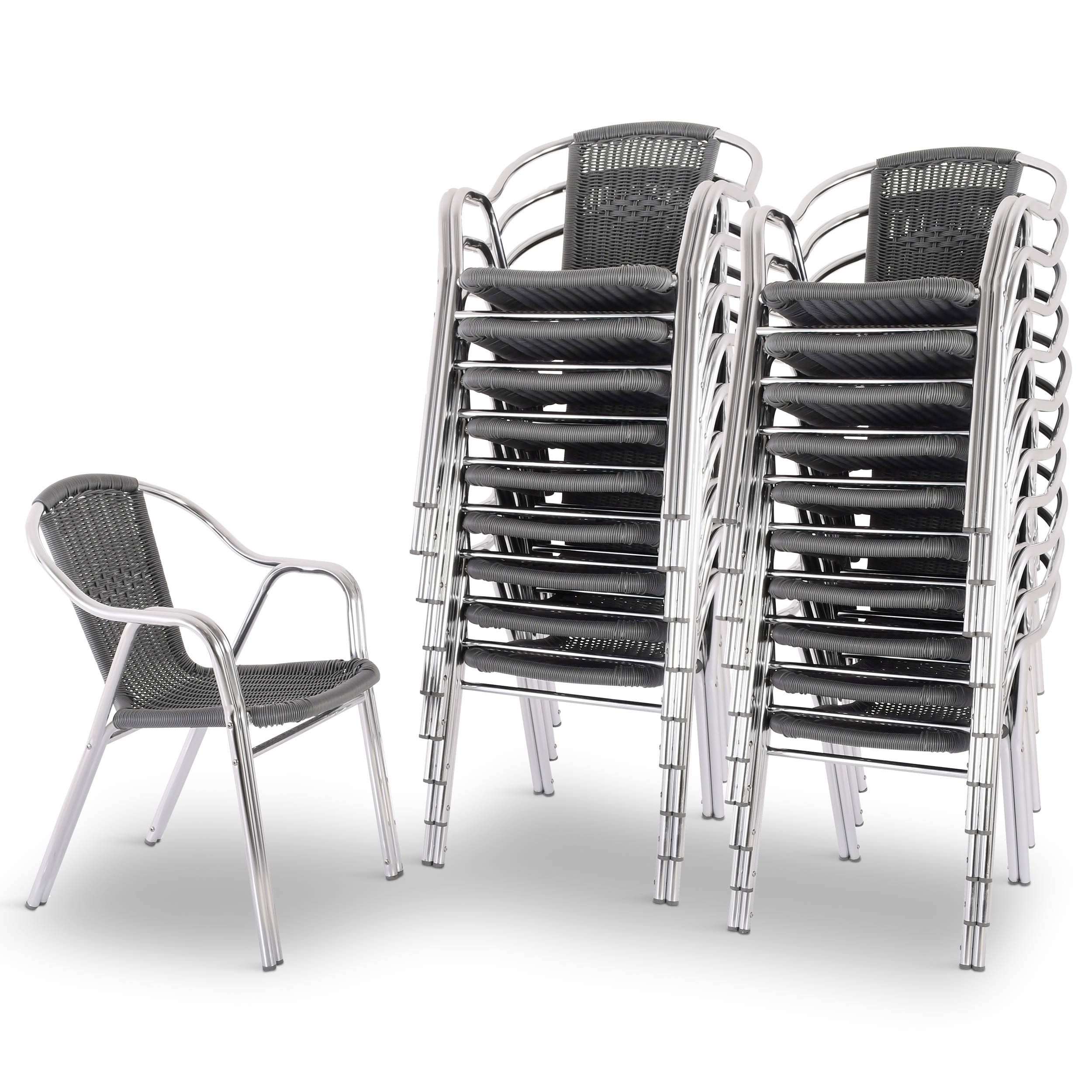 Raburg Bistrostuhl Outdoor-Stapelstuhl mit Armlehnen, Polyrattan, günstig online kaufen